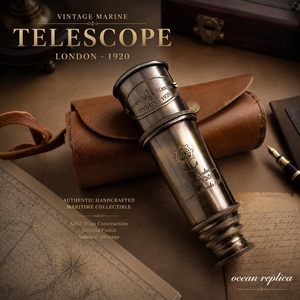 Telescopio Civil de Latón Vintage ALFA NAUTICAL, Lente de 18 mm, Distancia Focal de 500 mm, Aumento de 4-9.9x, Telescopio de Mano Tipo Pirata para Buceo - Product Image 5