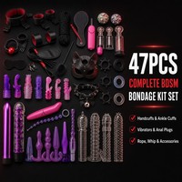 47-teiliges SM-Bondage-Set für Erwachsene Paare BDSM-Fesselset Handschellen Nippelklemmen Peitsche OEM-Lieferant