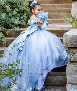 light blue prom dresses 2024 The Blue Sleeping Princess Dress – Luxury Kids Costume by Teresita Orillac  – Joy Costumes main image 1