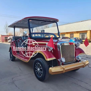 Vehículo Eléctrico Rojo Personalizado de Estilo Antiguo Clásico para Parques de Atracciones y Turismo con 4-17 Asientos - Product Image 1