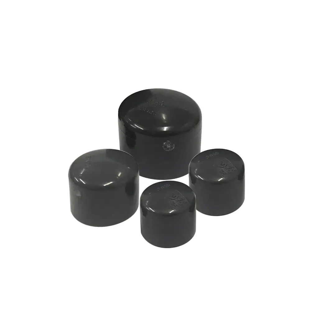 Manufacturer Supply DIN Standard DN100 4" PVC Pipe Fitting End Cap 4Inch Black UPVC End Cap For Industry