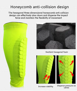 Kualitas tinggi Logo kustom sarang lebah tali kaki sepak bola bantalan pendukung betis kompresi lengan pelindung tulang kering sepak bola - Product Image 2