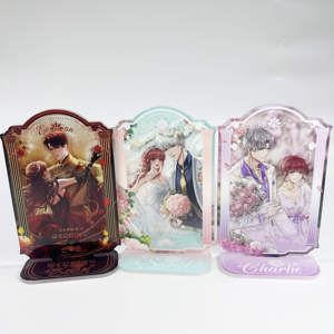 Custom Anime Quicksand Standee Acrylic Plastic Crafts With Clear Holographic Glitter Effect
