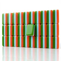 Baldosas Acrílicas Premium de la Gran Muralla China con Diseño Floral de Bambú, Dados y Bolsa, Regalo Perfecto