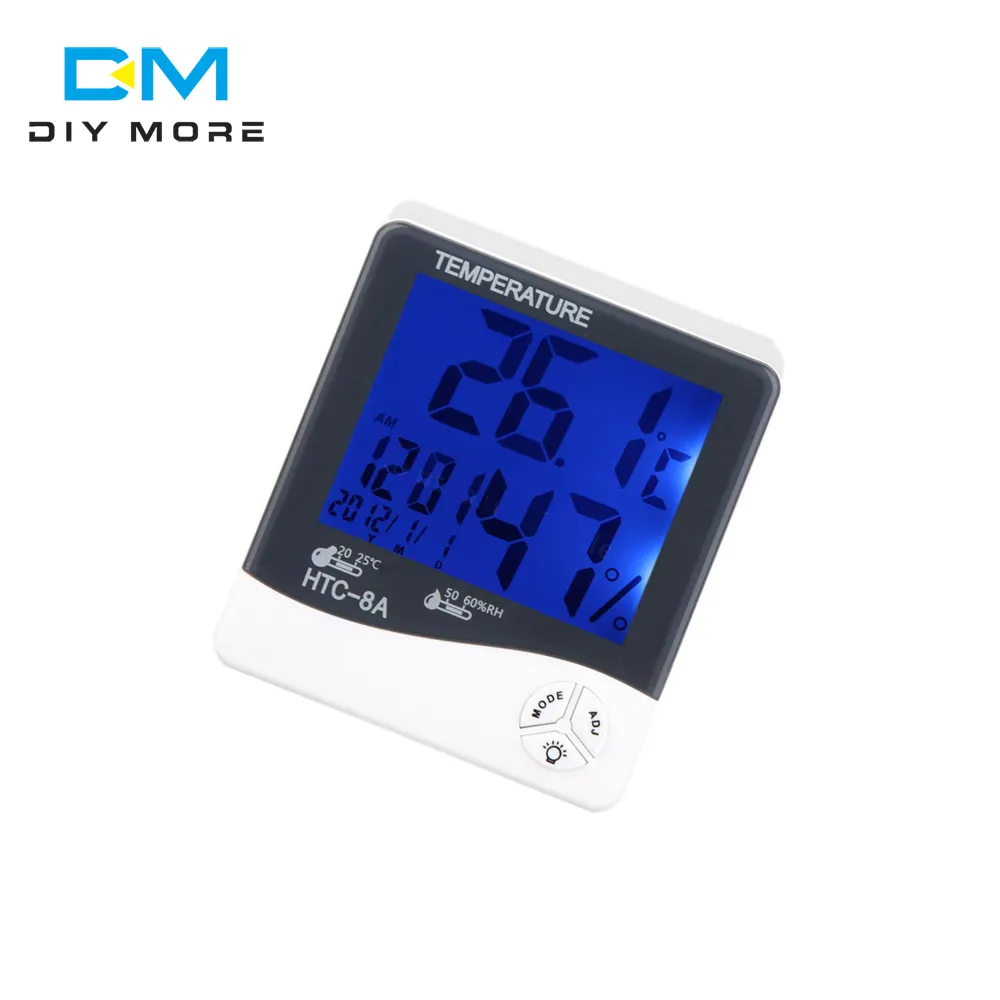 Lcd Digitale Temperatuur Vochtigheidsmeter Indoor Outdoor Vochttemperatuur Sensor Wekker Met Achtergrondverlichting