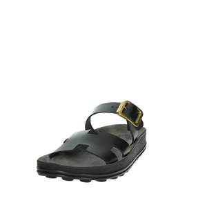 Sandalias de Fantasía para Mujer, Sandalias Planas de Cuero, Modelo S351 Lucia, Color Negro - Product Image 6