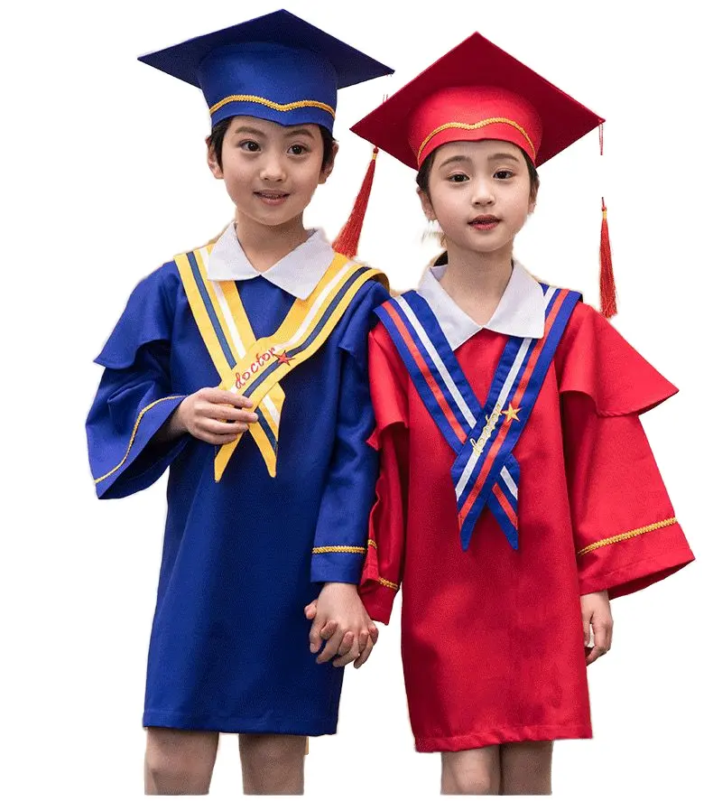 Unisex güzel mezuniyet elbise şapka Hood ekonomik moda anaokulu mezuniyet kıyafeti
