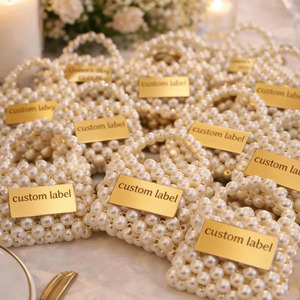 Bomboniere Personalizzate per Matrimonio, Regali per Ospiti, Bomboniere Personalizzate per Addio al Nubilato, Bomboniere Nuziali, Portachiavi con Mini Perle Artificiali in Sacchetto - Product Image 2