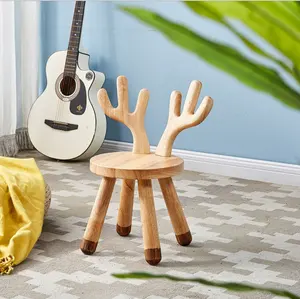 Taburete nórdico moderno para niños, silla de cartón con forma de Animal, de madera sólida