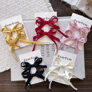 Süße Einfarbige 2-teilige Satin-Ripsband-Haarspangen Set mit Langen Schleifen, Alligator-Haaraccessoires für Mädchen - Product Image 1