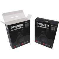 Boîte pliante élégante en papier kraft noir avec graphisme couleur, écologique, pour écouteurs sans fil hybrides ANC – Emballage de vente au détail haut de gamme