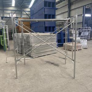 Torre <span class=keywords><strong>de</strong></span> Andamio <span class=keywords><strong>de</strong></span> Acero Forjado Galvanizado Q235 con Estructura en H, Ruedas Giratorias y Plataforma <span class=keywords><strong>de</strong></span> Escalera para Construcción - Product Image 1