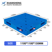 NEXARA Palette en plastique à usage intensif 11001100150mm, HDPE, empilable, grille 1111, charge statique, entrepôt, exportation