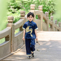 Nouvelle tenue d'été pour garçons et enfants, style Tang, vêtements de petit dragon chinois, vente en gros, costume brodé
