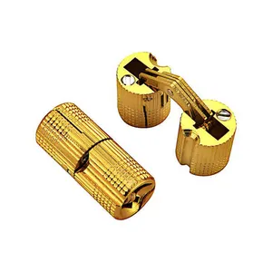 全黄铜隐藏式圆筒黄铜铰链小黄铜桶隐形铰链