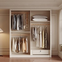 Armoire de chambre à coucher sur mesure avec porte coulissante arquée à la française, placard de rangement en verre cannelé avec tiroir verrouillable pour la maison