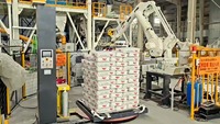 Bras robotisé d'emballage automatique à grande vitesse, robot palettiseur automatique en ligne pour l'empilage de sacs et de cartons