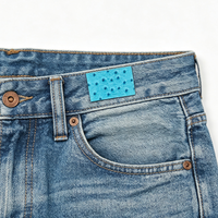 Étiquette en cuir véritable gaufrée personnalisée, couleur vive, pour vêtements, étiquette de jean à coudre, accessoires de confection, vente en gros, usine OEM