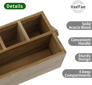 FSC cuisine bureau <span class=keywords><strong>salle</strong></span> <span class=keywords><strong>de</strong></span> <span class=keywords><strong>bain</strong></span> chambre Acacia Mulip <span class=keywords><strong>Pose</strong></span> organisateur porte-ustensiles en bois argenterie Caddy avec poignée - Product Image 5