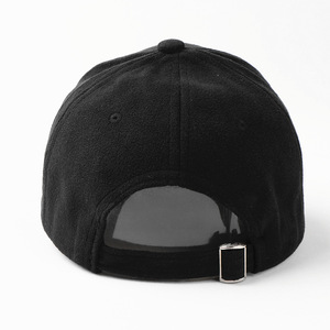 Gorra de béisbol unisex de lana, cálida para invierno, informal, ajustable, para hombres y mujeres, diseño de ala curva de color sólido - Product Image 3