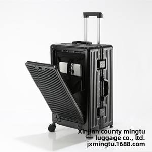 ハイエンドフロントオープニングアルミフレーム強力耐久性4スピナーホイールビジネス荷物強化大容量スーツケース - Product Image 3