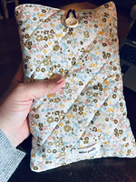 Pochette de papeterie florale matelassée, organiseur de livres élégant, sac de rangement pour cadeaux scolaires et festifs