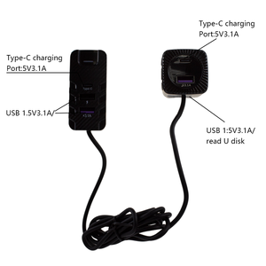 15W कार चार्जर 5 मल्टी-पोर्ट विस्तार एक साथ सामने और रियर चार्जिंग कार सिगरेट लाइटर 1.5 मीटर केबल के साथ - Product Image 5