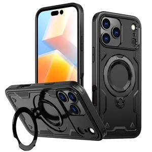 Coques de téléphone antichoc en silicone magnétique pour 17/16/15/14/<span class=keywords><strong>13</strong></span>/12/11 <span class=keywords><strong>Pro</strong></span> Max Plus avec support anneau - Product Image 1
