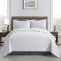 COMFLIVE ensemble de couvre-lit cousu en diamant 100% polyester microtissu coquille literie couvre-lit décoratif ensemble de couverture