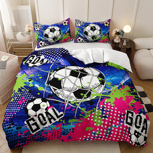 Customised <strong>Football</strong> <strong>Duvet</strong> <strong>Cover</strong> 3 Piece Microfiber Fabric 500TC Bedding Set for Home &amp; Hotel Use - Product Image 5