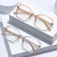 MS 82297 2025 nuevas monturas de anteojos para mujer TR90 + gafas de Metal óptico Anti-Luz Azul mariposa diseño de moda personalizable