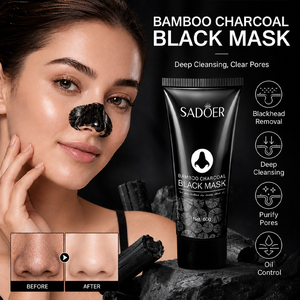 Masque nasal liquide noir SADOER au charbon de bambou, ingrédients naturels, hydrate la zone du nez, élimine les points noirs, convient à tous les types de peau - Product Image 2