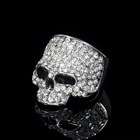 Bague tendance pour homme, design spécial, tête de diable en émail noir, incrustation en or rose et rhodium, pour anniversaire