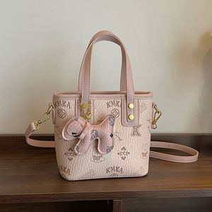 Ladies' Fashionable and Luxurious Stitched Bucket-shaped Handbag. Popular Polyester Lining. Made of PU <b>Material</b>.8037 - Product Image 3