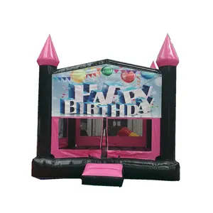 Commercial Bouncy With Custom Banner Inflatable Castle PVC Inflatables Bounce House Jumping Slide For Children