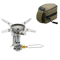 Réchaud à gaz portable Campingmoon 3300W en acier, monobloc, avec stabilisation de la pression, mini réchaud de camping pour randonnée avec allumage