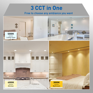 Illuminazione da Interno, Lampada <span class=keywords><strong>LED</strong></span> da Incasso a Soffitto Rotonda da 4 e 6 Pollici, Faretto 9W 12W <span class=keywords><strong>con</strong></span> CCT Regolabile, <span class=keywords><strong>Pannello</strong></span> Sottile - Product Image 3