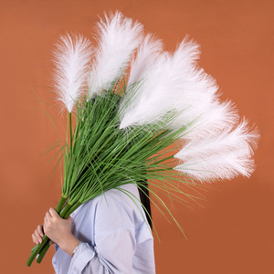 Fleurs artificielles Timo, herbe de roseau 60 cm, soie durable, décoration intérieure et extérieure - Product Image 1