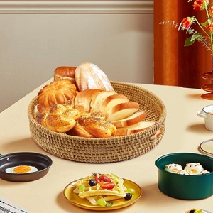 Bandeja Redonda de Bambú Tejida a Mano, Decorativa para Mesa de Centro, Fiestas en Casa y Recepciones - Product Image 6