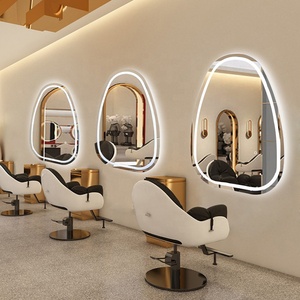 Miroir de salon de coiffure LED moderne, miroir mural intelligent, interrupteur tactile, cadre en aluminium pour salon de coiffure - Product Image 5