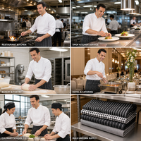 Pantalon de Chef Unisexe à Rayures Teintes, Taille Élastique avec Cordon de Serrage, Pantalon de Travail de Cuisine, OEM, Lavable, Uniforme de Restauration
