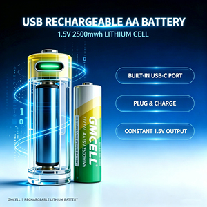 2 packs de batteries au lithium-ion 1.5V 2500mWh USB Battery Pack Type-C Rechargeable Battery AA - Product Image 5