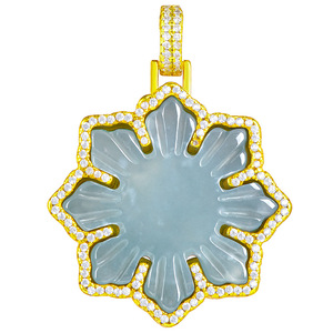 Jadeíta natural filipina sol Jade colgante S925 plata UNISEX diseño Original joyería fina collares D487 - Product Image 5
