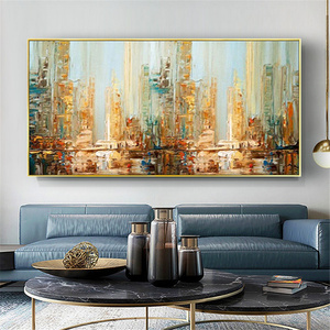 Top bán hiện đại tinh khiết Hand Painted Canvas Hình ảnh trang trí nội thất thành phố xây dựng tác phẩm nghệ thuật handmade tường trừu tượng cảnh quan tác phẩm nghệ thuật - Product Image 3