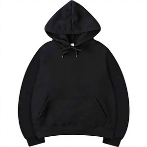 <b>Men's</b> <b>Navy</b> Blue Hooded Sweatshirt Solid Color Regular Fit Pocket Design Casual Autumn Wear <b>Fleece</b> Knitted Material - Product Image 2