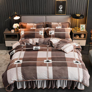 Bộ ga trải giường flanel lông cừu 100% polyester, 4 món, gồm vỏ gối, ga trải giường fitted, ga trải giường phẳng và một tấm ga trải giường - Product Image 6