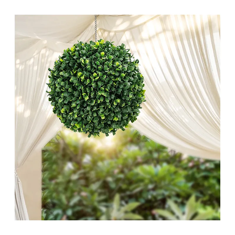 Q57, товары для сада, натуральный Искусственный пластик, зеленая листва, подвесные искусственные топиарные травяные шарики