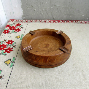Handmade Wooden Ashtray with Natural Wood Finish - Product Image 1