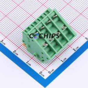 1190365 Spring Terminal Block Through hole Component (THT),P=5mm Connector ( Construction: 1x4P )( Pitch: 5mm )( Color: Green ) - Product Image 2