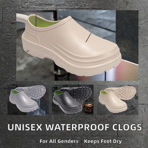 รองเท้าเชฟแบบสวมกันลื่น หัวเหล็ก หนังไมโครไฟเบอร์คุณภาพสูง สำหรับทุกเพศ กันน้ำ ราคาประหยัด สีนู้ด เหมาะสำหรับฤดูหนาว - Product Image 2